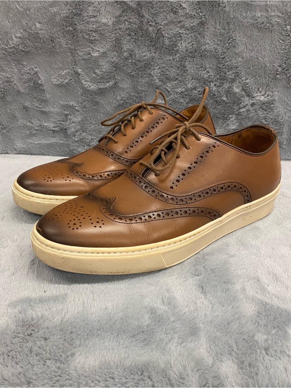 Johnson & Murphy Hollins Wing Tip Men's Size 10M Brown Leather Comfort Casual